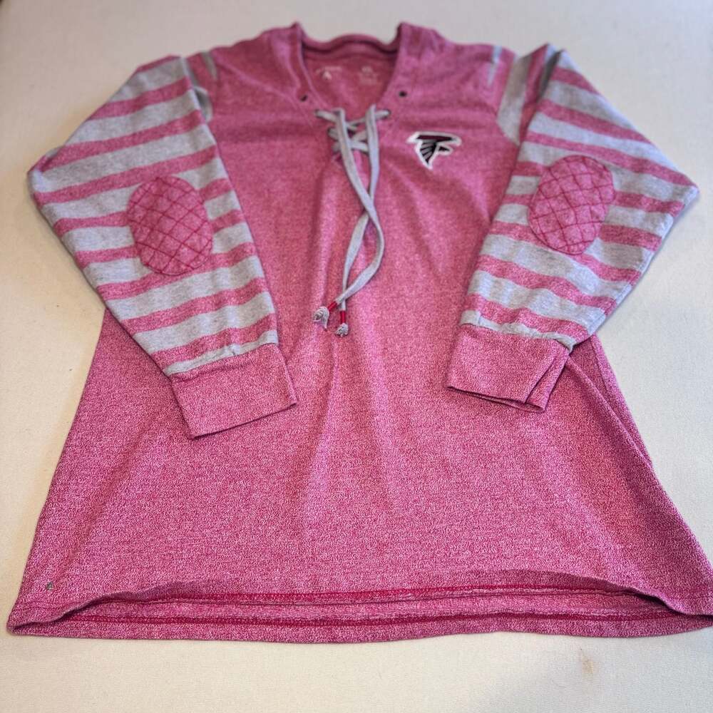 Antigua Atlanta Falcons NFL Women's Long Sleeve Lace-Up Pullover Hoodie